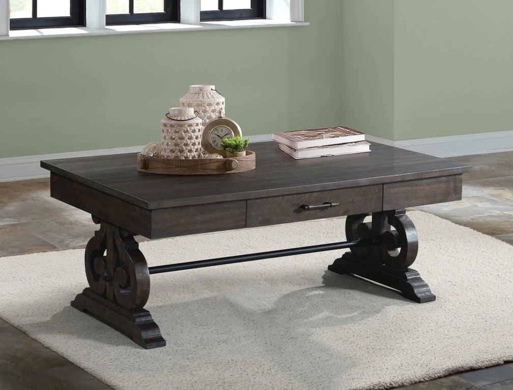 Elements International Stone Smokey Dark Ash Coffee Table 3 Elements International Stone Smokey Dark Ash Coffee Table - Image 3