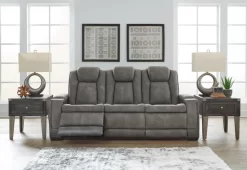 Signature Design By Ashley® Next-Gen DuraPella Two-tone Slate Power Reclining Sofa -Furniture comprehensive store cc19ec2f 55a4 4a6f b81c d8c530f75dd6