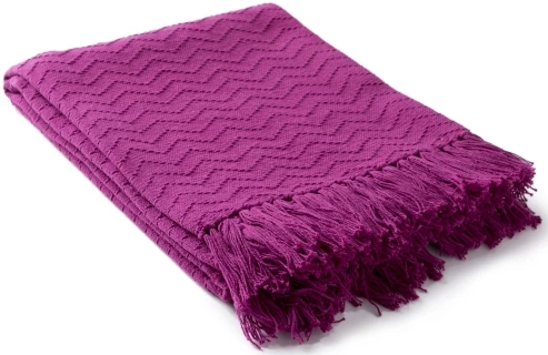 Surya Thelma Bright Pink 50"x60" Throw Blanket 2 Surya Thelma Bright Pink 50"x60" Throw Blanket - Image 2