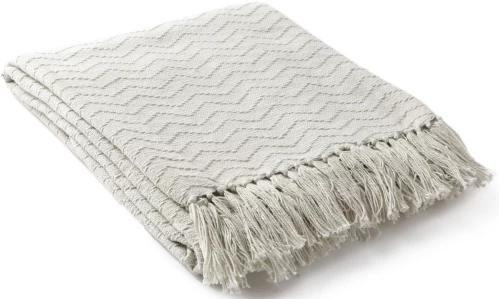 Surya Thelma Cream 50"x60" Throw Blanket 2 Surya Thelma Cream 50"x60" Throw Blanket - Image 2