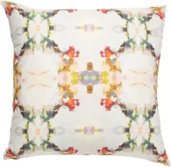 Laura Park Designs Orchid Blossom Multi-Colored 22" X 22" Throw Pillow