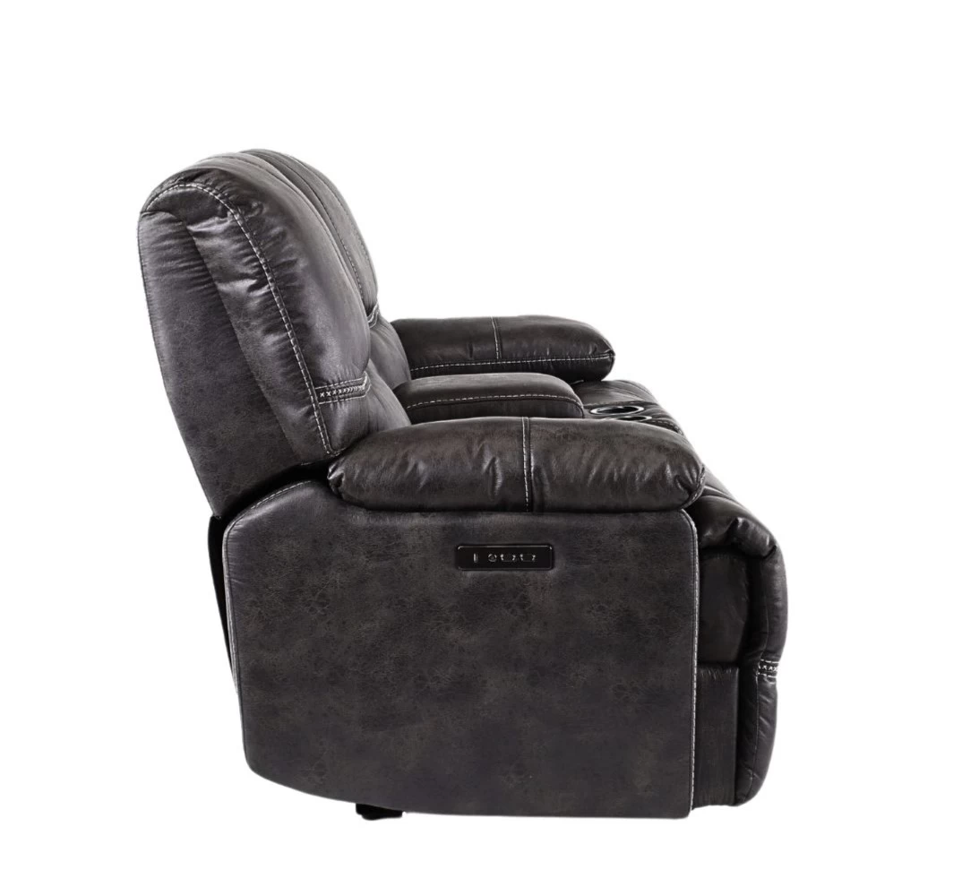 Man Wah Cowboy Granite Power Reclining Console Loveseat 3 Man Wah Cowboy Granite Power Reclining Console Loveseat - Image 3