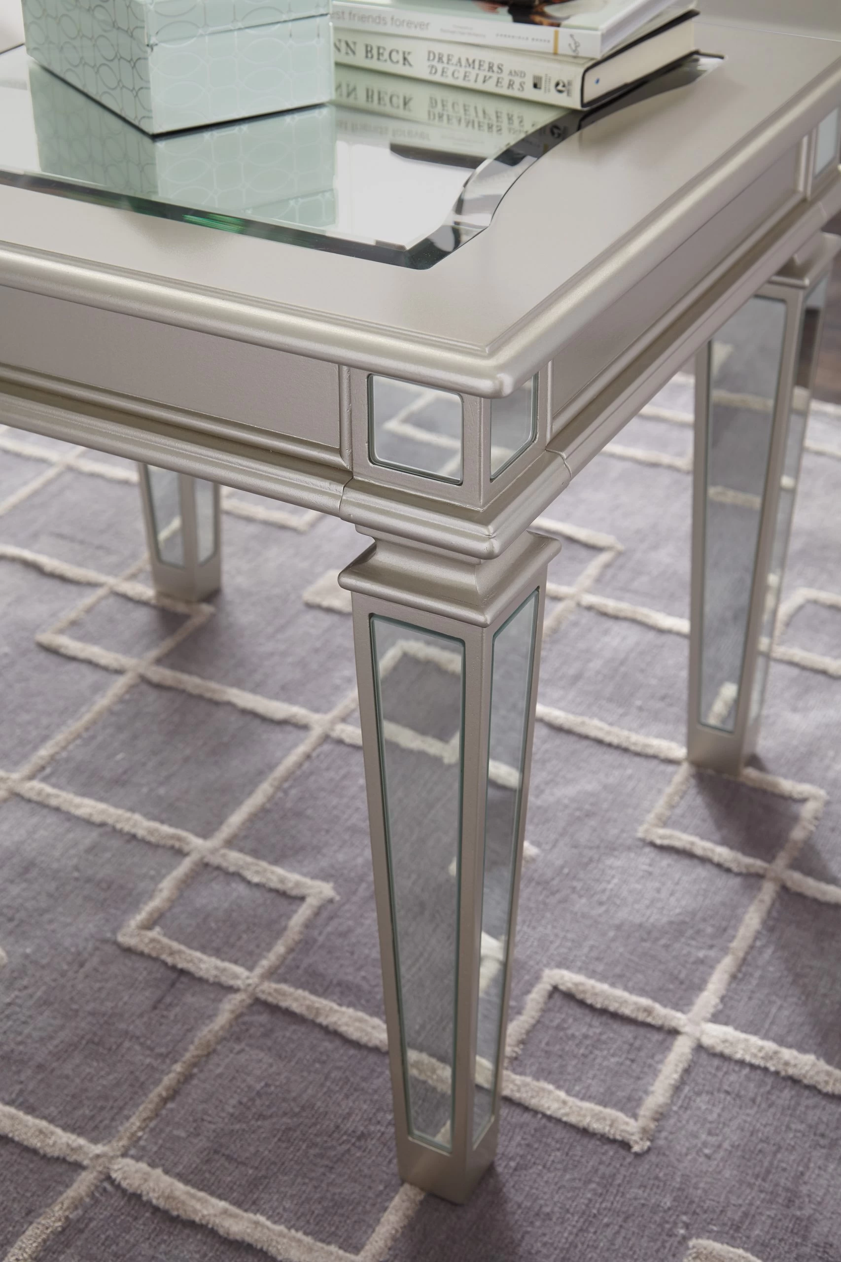Signature Design By Ashley® Tessani Silver Rectangular End Table 3 Signature Design By Ashley® Tessani Silver Rectangular End Table - Image 3