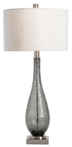 Crestview Collection Saxton Grey Glass Table Lamp