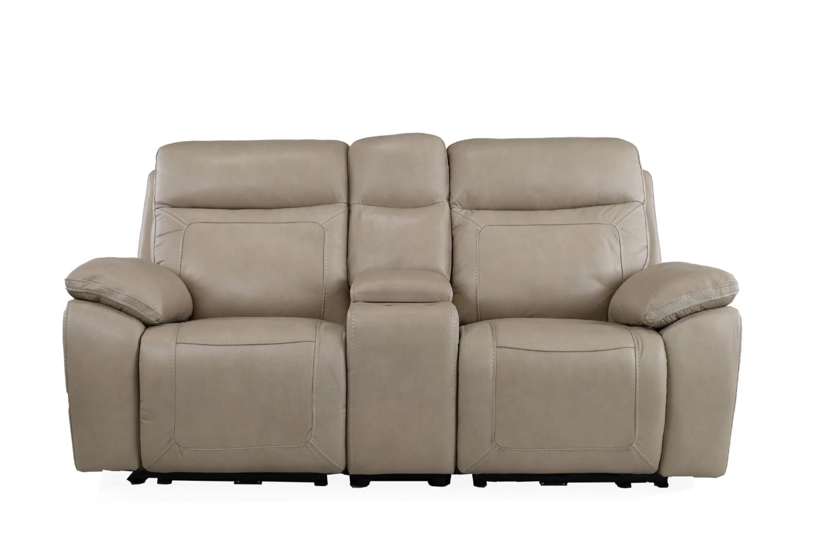 Man Wah Ivory Leather Power Zero Gravity Reclining Console Loveseat 2 Man Wah Ivory Leather Power Zero Gravity Reclining Console Loveseat - Image 2