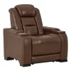 Signature Design By Ashley® The Man-Den Mahogany Leather Power Recliner