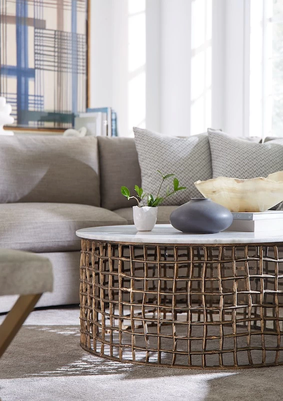 Alder & Tweed Furniture Company Lars Brass/White Coffee Table 2 Alder & Tweed Furniture Company Lars Brass/White Coffee Table - Image 2