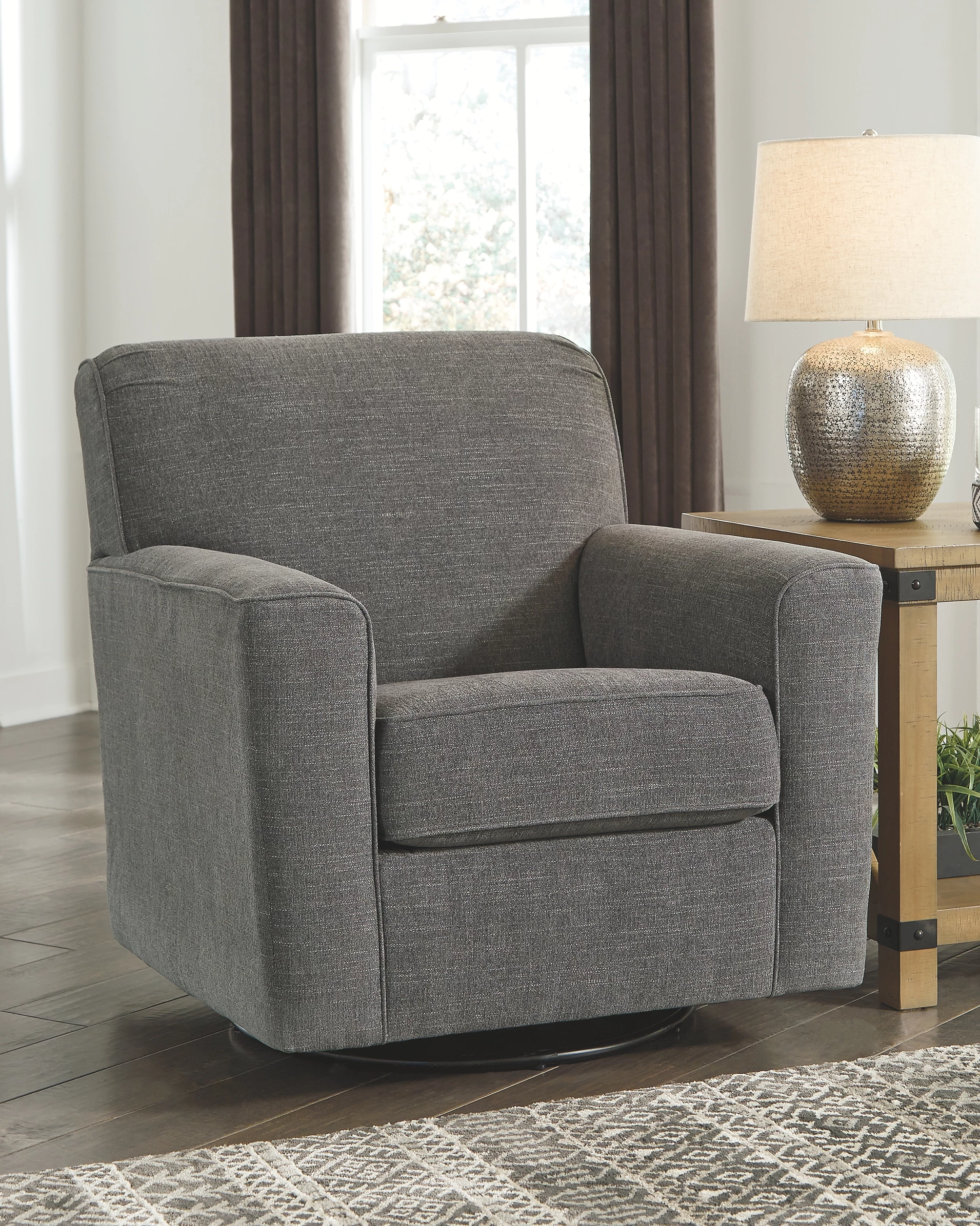 Ashley® Alcona Charcoal Swivel Glider Accent Chair 4 Ashley® Alcona Charcoal Swivel Glider Accent Chair - Image 4