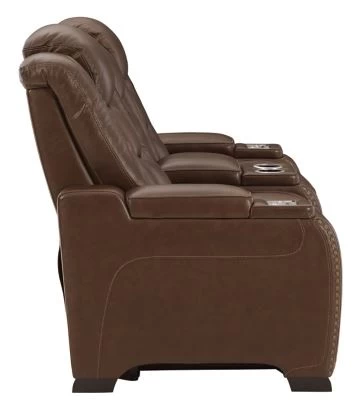 Signature Design By Ashley® The Man-Den Mahogany Leather Power Reclining Loveseat 3 Signature Design By Ashley® The Man-Den Mahogany Leather Power Reclining Loveseat - Image 3
