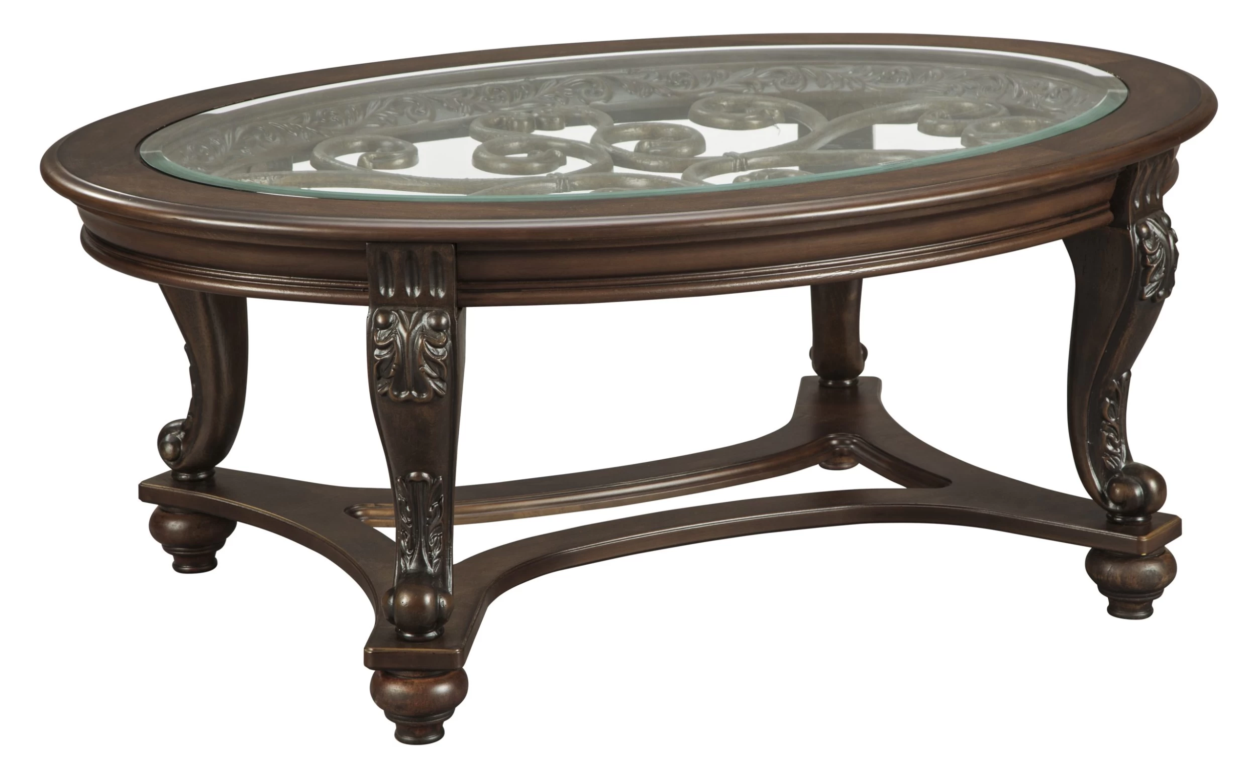 Signature Design By Ashley® Norcastle Dark Brown Oval Coffee Table 1 Signature Design By Ashley® Norcastle Dark Brown Oval Coffee Table