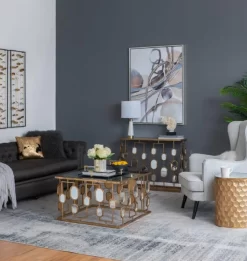 A & B Home Gold Side Table -Furniture comprehensive store d3703c68 fefb 4069 9a1a ec64e70da2d3