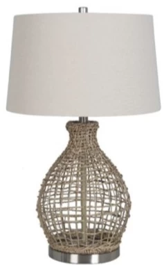 Bassett Mirror Jute Sea Grass Table Lamp