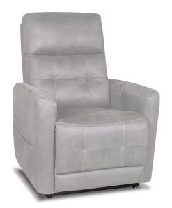 Moto Motion Stonewash Dove Power Lay Flat Lift Recliner
