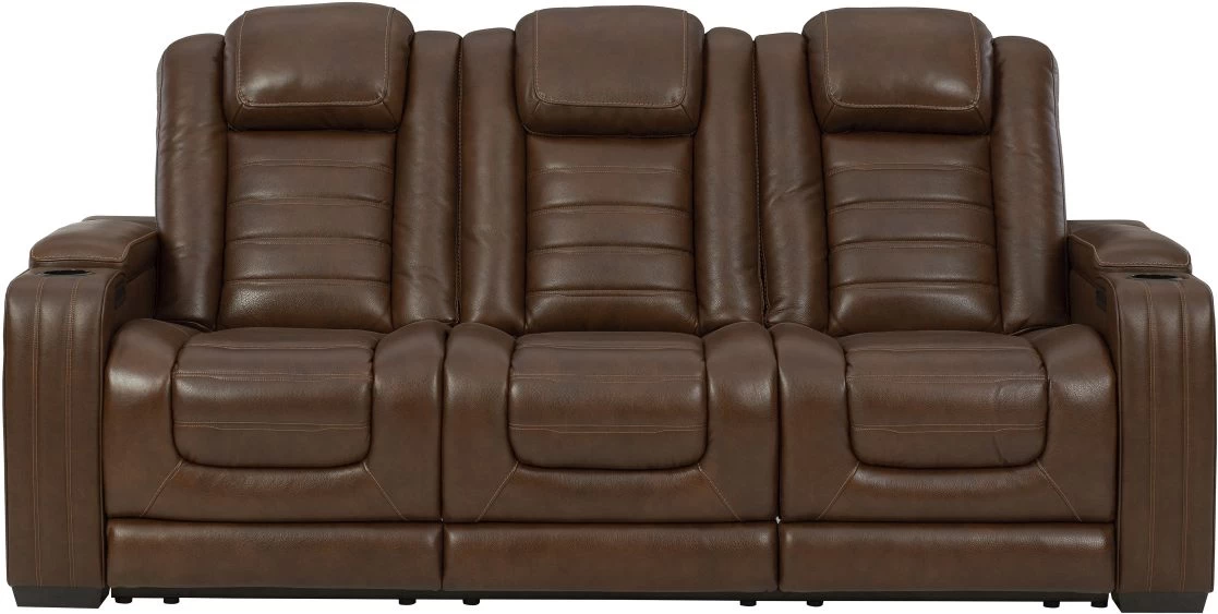 Signature Design By Ashley® Backtrack Chocolate Leather Power Reclining Sofa With Adjustable Headrest 2 Signature Design By Ashley® Backtrack Chocolate Leather Power Reclining Sofa With Adjustable Headrest - Image 2