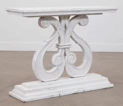 Vintage Furniture Harp Nero White Entryway Console Table