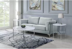 Elements International Cyrus 3-Piece Chrome Occasional Table Set