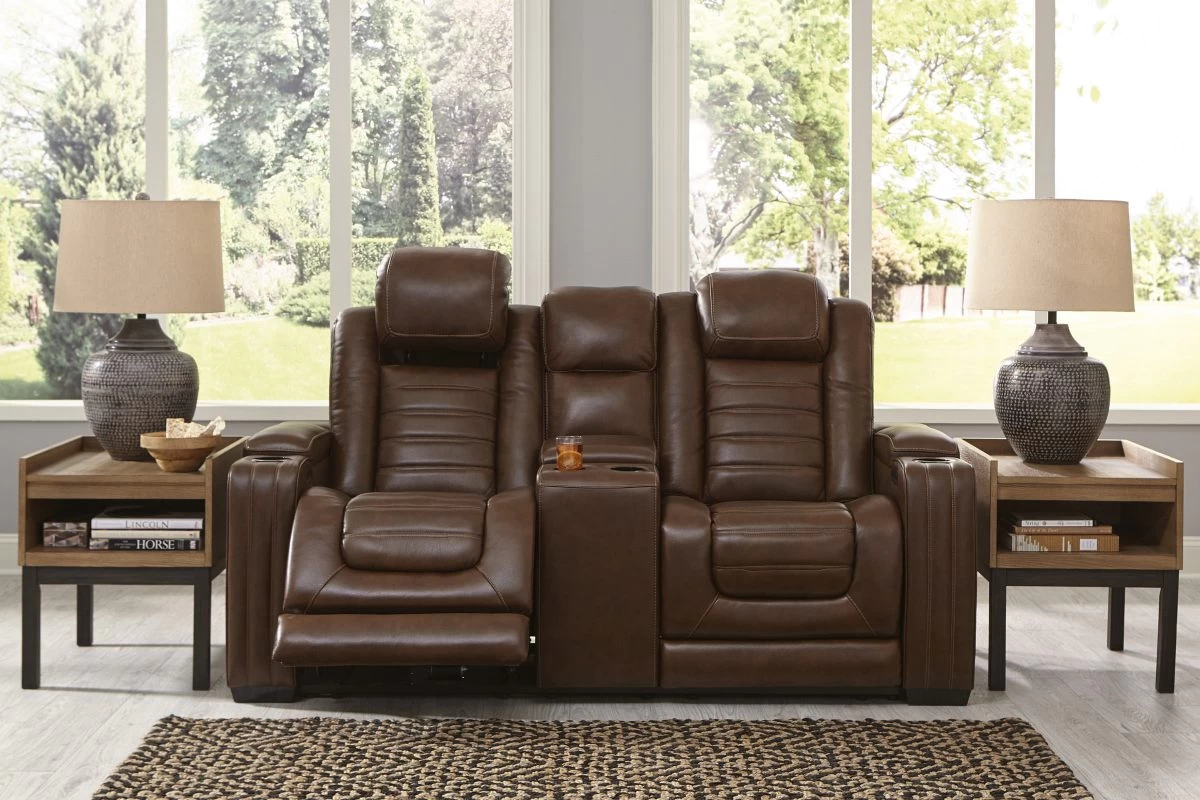 Signature Design By Ashley® Backtrack Chocolate Leather Power Reclining Loveseat/Console/Adjustable Headrest 12 Signature Design By Ashley® Backtrack Chocolate Leather Power Reclining Loveseat/Console/Adjustable Headrest - Image 12