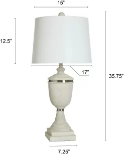 Stylecraft Resin White Table Lamp -Furniture comprehensive store dabe805c fad3 44ca a1e7 095c6b2f185b