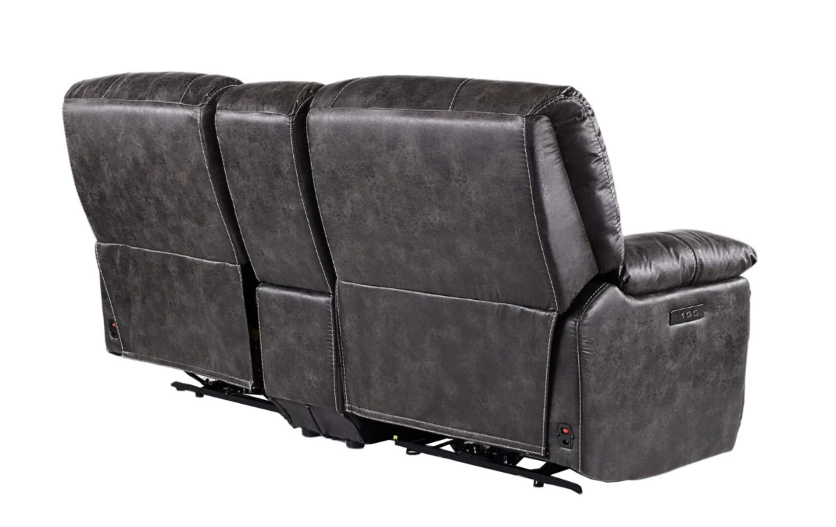 Man Wah Cowboy Granite Power Reclining Console Loveseat 4 Man Wah Cowboy Granite Power Reclining Console Loveseat - Image 4