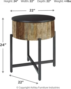 Signature Design By Ashley® Nashbryn Gray/Brown Round End Table -Furniture comprehensive store de0835f2 b21a 471c 866a 197ecd7412d9