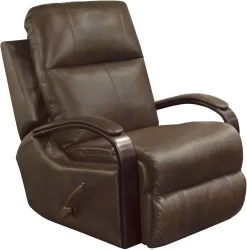 Catnapper® Gianni Cocoa Power Lay Flat Leather Recliner With Heat & Massage