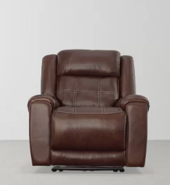 Man Wah Walnut Leather Power Recliner -Furniture comprehensive store ded296dc 461b 47a9 ad3c d20623998290