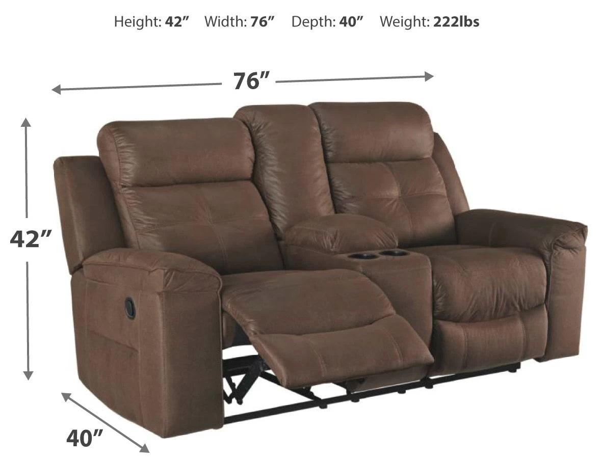 Signature Design By Ashley® Jesolo Coffee Double Reclining Loveseat With Console 3 Signature Design By Ashley® Jesolo Coffee Double Reclining Loveseat With Console - Image 3