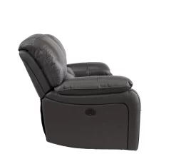 Man Wah Gray Leather Power Reclining Console Loveseat -Furniture comprehensive store e05c5532 39cd 45f3 a414 4e4f2e9e4511