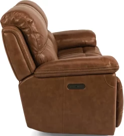 Flexsteel® Fenwick Brown Leather Power Reclining Sofa With Power Headrests -Furniture comprehensive store e1d36886 1800 4105 af45 f14a4325c26a