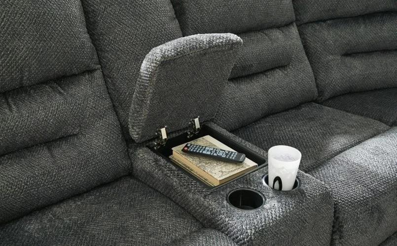 Signature Design By Ashley® Nettington 3-Piece Smoke Left-Arm Facing Power Reclining Sectional With Console 3 Signature Design By Ashley® Nettington 3-Piece Smoke Left-Arm Facing Power Reclining Sectional With Console - Image 3