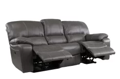 Man Wah Gray Leather Power Reclining Sofa -Furniture comprehensive store e374da6a a40d 4bb4 aaea 01ef0e841409