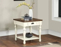 Steve Silver Co.® Joanna Ivory/Mocha End Table -Furniture comprehensive store e4c19b1e 20dd 45ec aabd 89e22c7e29cc