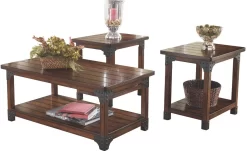 Signature Design By Ashley® Murphy 3-Piece Medium Brown Occasional Table Set
