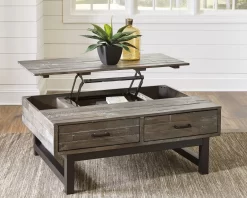 Signature Design By Ashley® Mondoro Grayish Brown Lift Top Coffee Table -Furniture comprehensive store e5706fd6 68a0 4705 9b49 cf70c64274a2