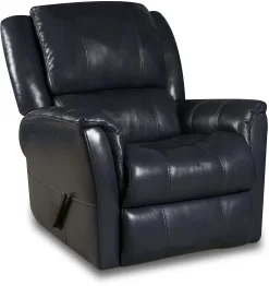HomeStretch Ocean Leather Swivel Glider Recliner
