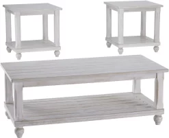 Signature Design By Ashley® Cloudhurst 3-Piece White Occasional Table Set