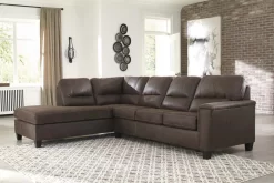 Signature Design By Ashley® Navi 2-Piece Chestnut Right-Arm Facing Sectional With Chaise -Furniture comprehensive store e81d1fbe 0c86 4884 9e97 c717bb3ff0f8