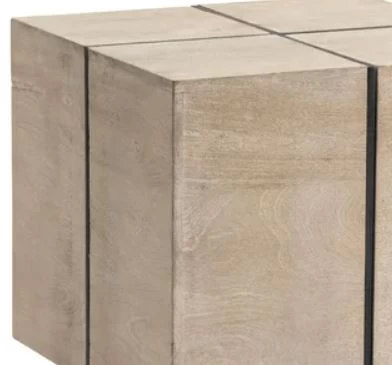 Crestview Collection Bengal Manor Nickel And Acacia Wood White Wash Finish Rectangle Squares End Table 2 Crestview Collection Bengal Manor Nickel And Acacia Wood White Wash Finish Rectangle Squares End Table - Image 2