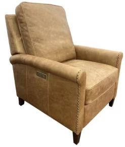 Hi-Rock Home Bowery Latte All Leather Power Recliner