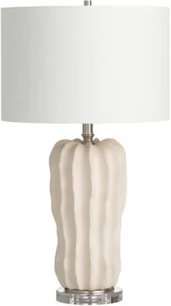 Crestview Collection Dora White Stone Table Lamp