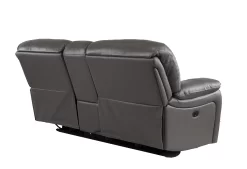Man Wah Gray Leather Power Reclining Console Loveseat -Furniture comprehensive store e9f78265 1b79 4244 9f44 04926b07033f