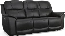 Flexsteel® Crew Raven Power Reclining Sofa With Power Headrests And Lumbar