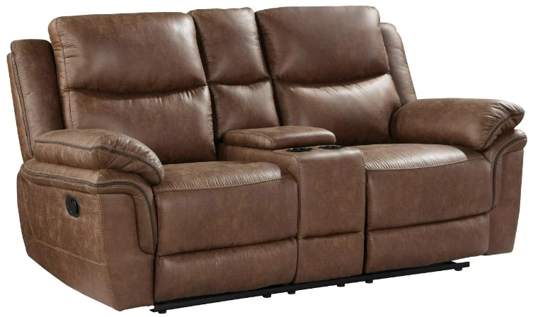 New Classic® Home Furnishings Ryland Brown Console Loveseat With Dual Recliner 1 New Classic® Home Furnishings Ryland Brown Console Loveseat With Dual Recliner