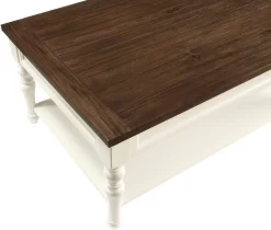 Steve Silver Co.® Joanna Ivory/Mocha Coffee Table -Furniture comprehensive store ecd4c622 4c2b 4cdb ad50 f376a7f23ac8