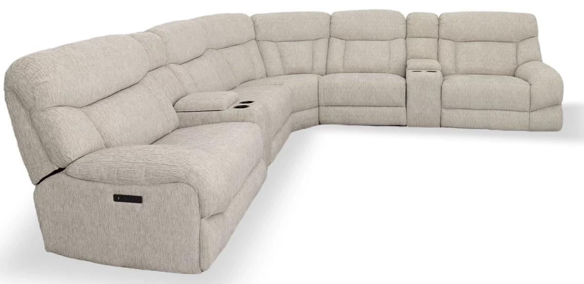 Man Wah Taupe 7 Piece Power Reclining Sectional 1 Man Wah Taupe 7 Piece Power Reclining Sectional