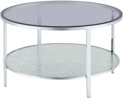 Steve Silver Co. Frostine Crome/Gray Cocktail Table
