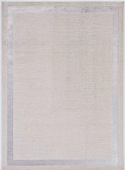 KAS Rugs Luna Ivory/Silver Border 5'x8' Rug