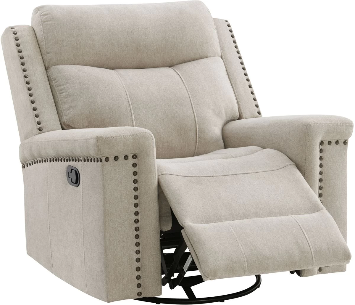 Elements International Ingram Hammertime Cream Swivel Glider Motion Recliner 2 Elements International Ingram Hammertime Cream Swivel Glider Motion Recliner - Image 2