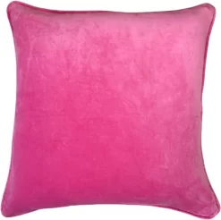 Laura Park Designs Hot Pink Velvet 22" X 22" Toss Pillow