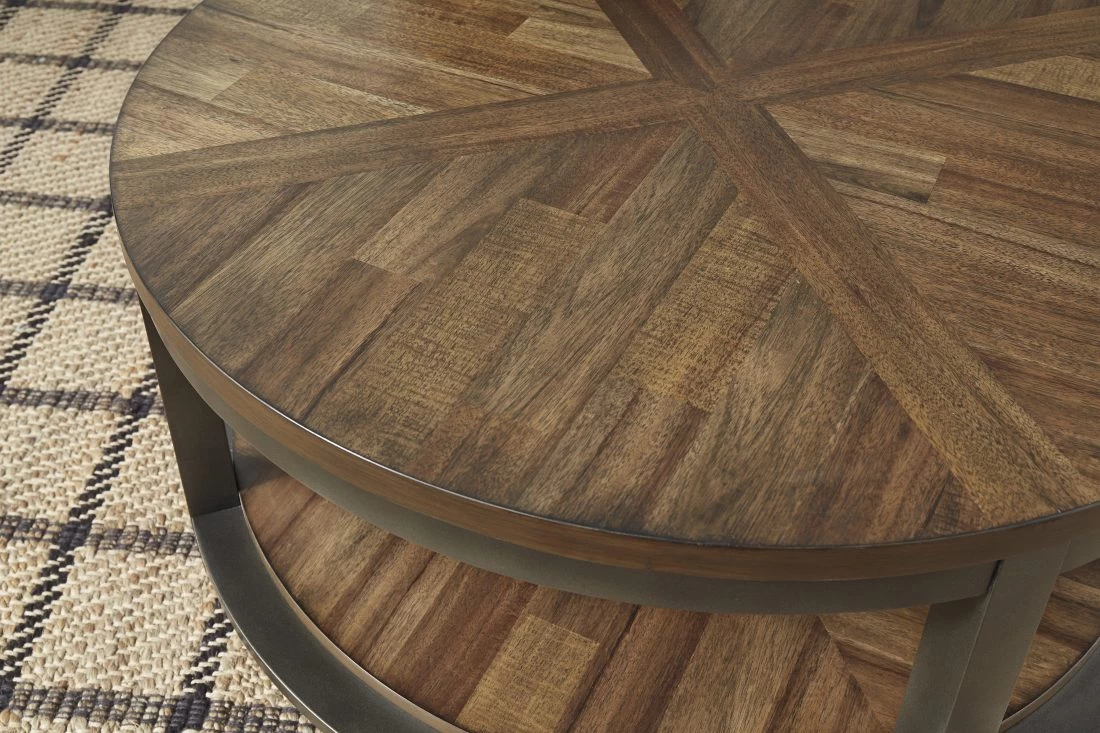 Signature Design By Ashley® Roybeck 3-Piece Light Brown/Bronze Occasional Table Set 2 Signature Design By Ashley® Roybeck 3-Piece Light Brown/Bronze Occasional Table Set - Image 2